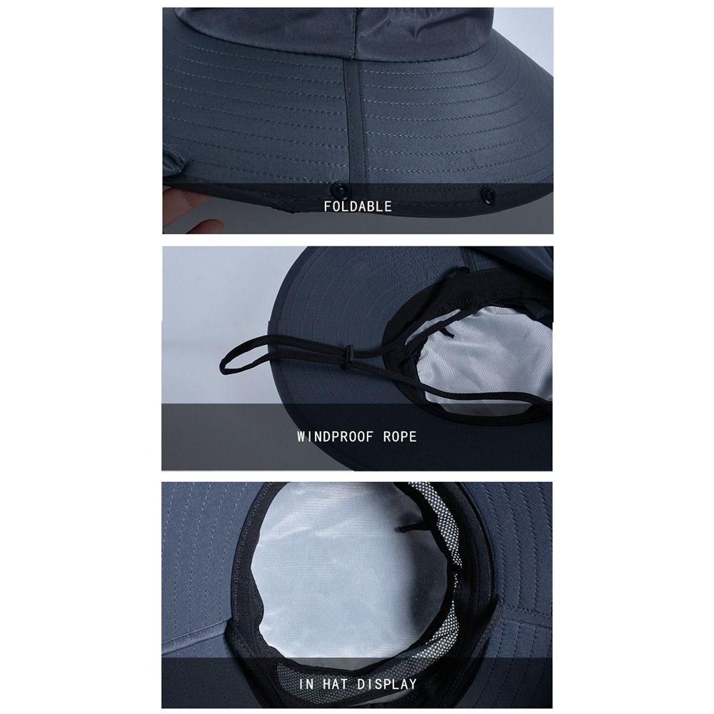 Simple Cloth Men Sun Hat Neck  - Bucket Hat Cotton ulasan dan harga