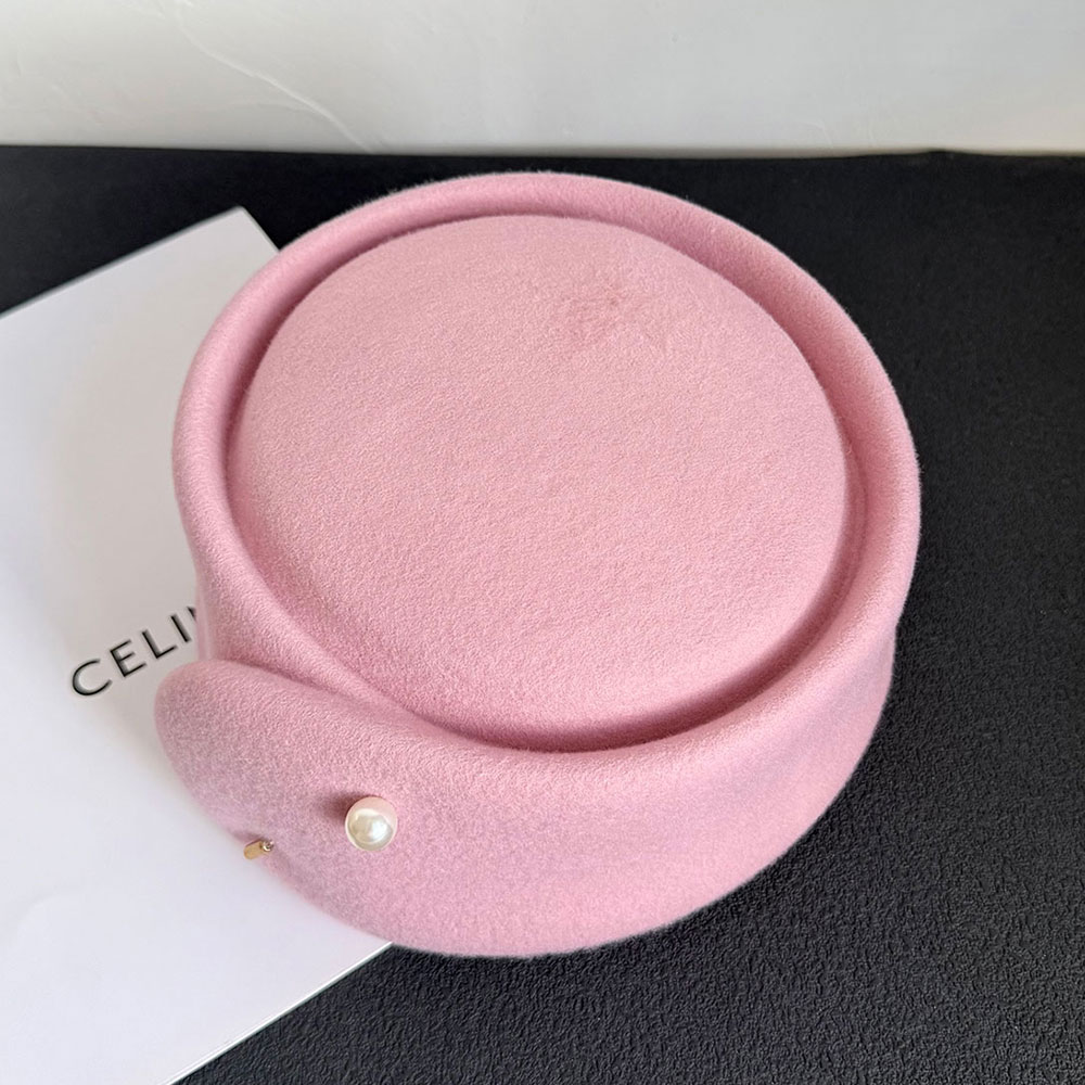 Fall Winter New 100% Pink Blac - Beret French Wool ulasan dan harga
