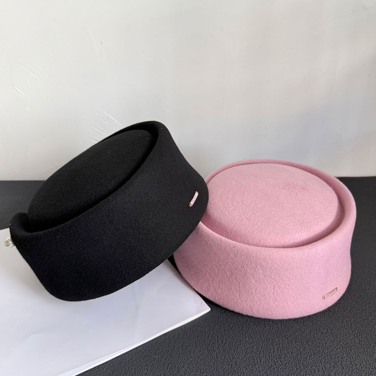 Fall Winter New 100% Pink Blac - Beret French Wool ulasan dan harga