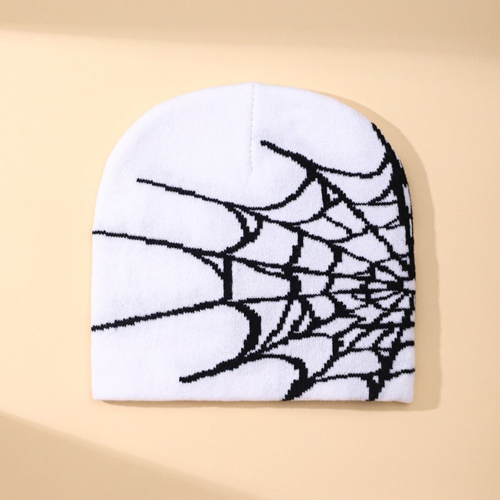 Vintage Soft Spider Web Patter - Beanie Cuffed Knit ulasan dan harga