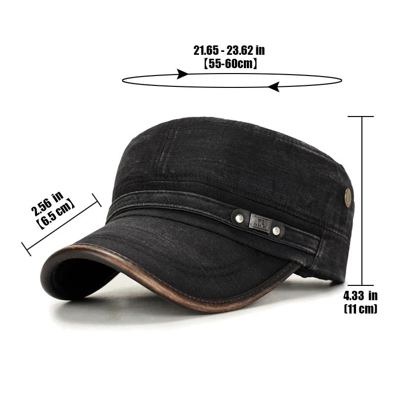 Leather Brim Washed Distressed - Dad Hat Cotton ulasan dan harga